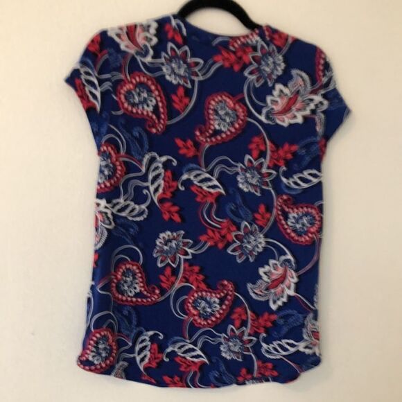 Dana Buckman Red/White/Blue Paisley Blouse - Picture 4 of 5